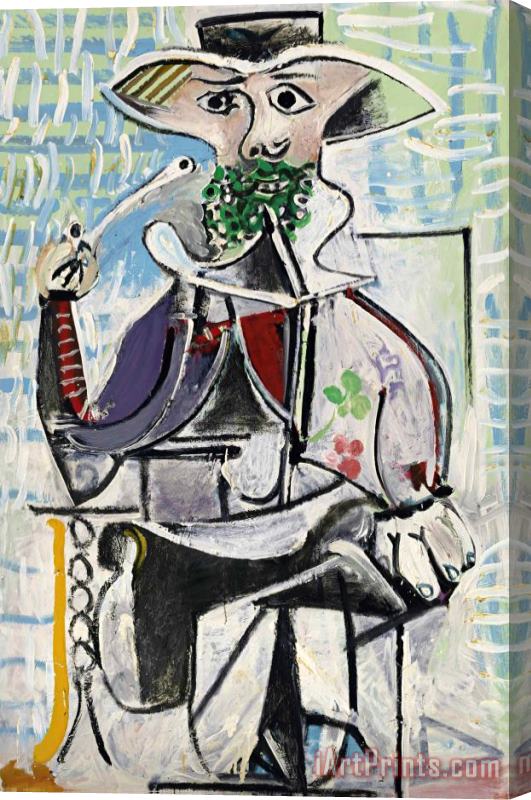 Pablo Picasso Homme a La Pipe Stretched Canvas Painting / Canvas Art