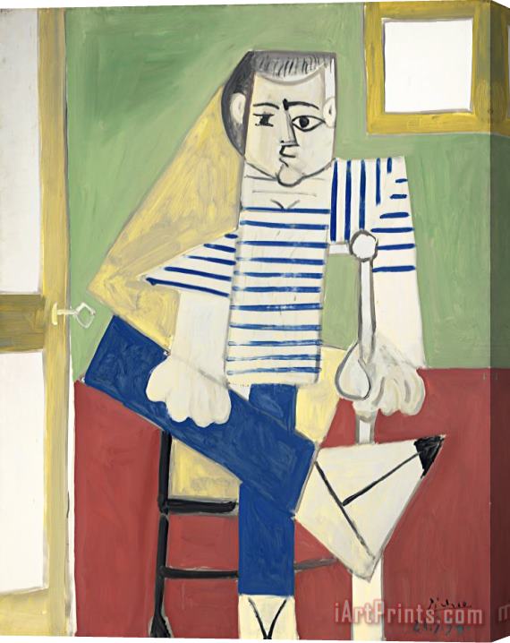 Pablo Picasso Homme Assis Sur Une Chaise Stretched Canvas Print / Canvas Art