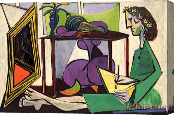 Pablo Picasso Interior with a Girl Drawing Stretched Canvas Print / Canvas Art