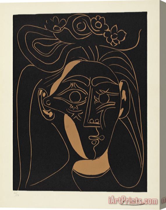 Pablo Picasso Jacqueline Au Chapeau a Fleurs Stretched Canvas Print / Canvas Art