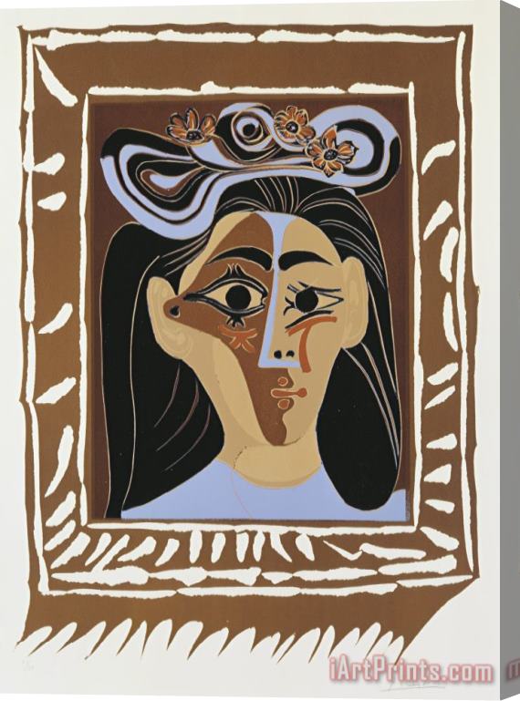 Pablo Picasso Jacqueline Au Chapeau a Fleurs Stretched Canvas Painting / Canvas Art