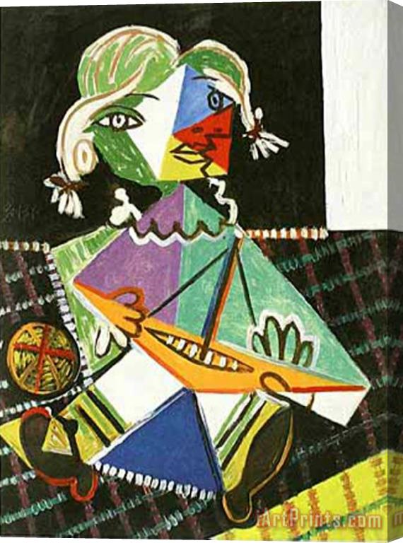 Pablo Picasso Kleines Maedchen Mit Boot C 1938 Stretched Canvas Painting / Canvas Art