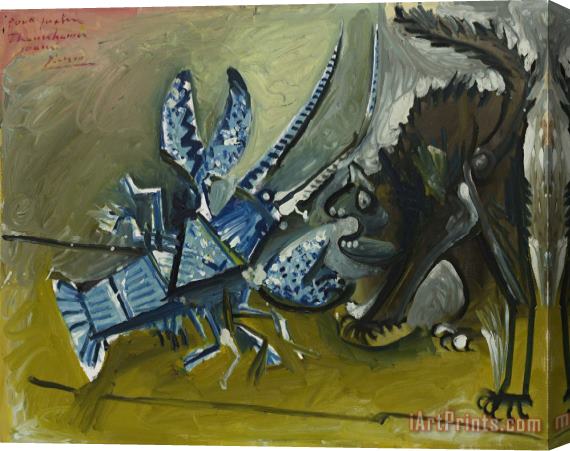 Pablo Picasso Lobster And Cat (le Homard Et Le Chat) Stretched Canvas Painting / Canvas Art