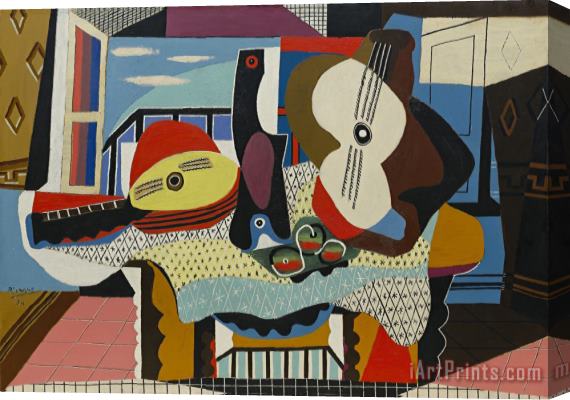 Pablo Picasso Mandolin And Guitar (mandoline Et Guitare) Stretched Canvas Print / Canvas Art