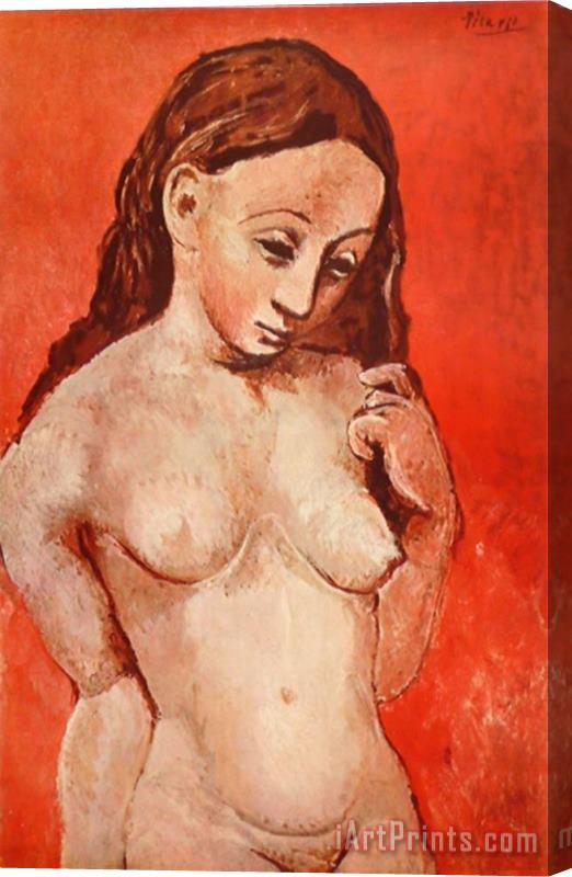 Pablo Picasso Nude on Red Stretched Canvas Painting / Canvas Art