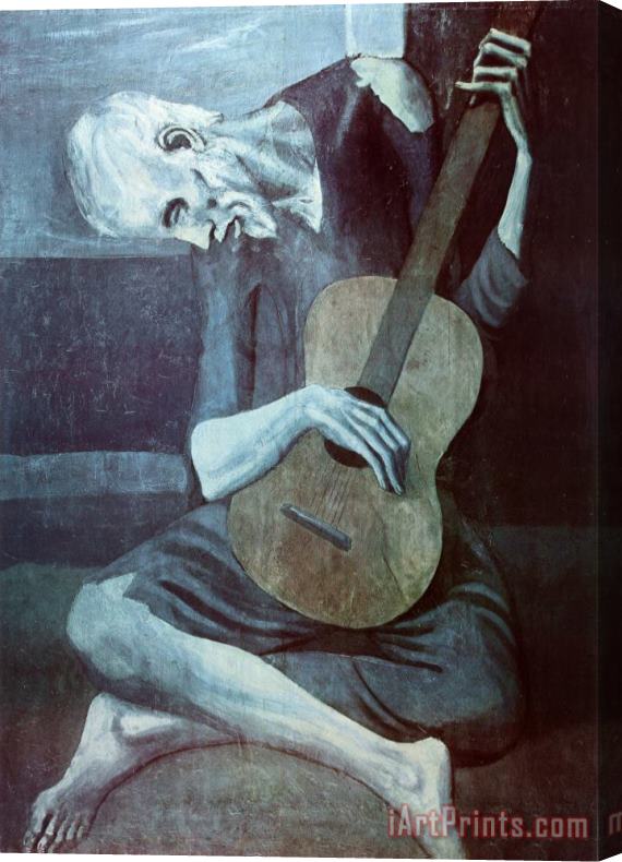 Pablo Picasso Old Guitarist Art Print Poster Stretched Canvas Print / Canvas Art