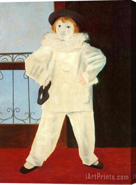 Pablo Picasso Paul As a Pierrot Stretched Canvas Print / Canvas Art