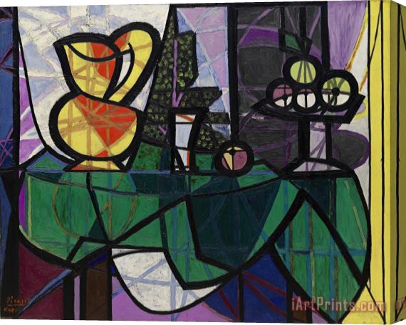Pablo Picasso Pitcher And Bowl of Fruit (pichet Et Coupe De Fruits) Stretched Canvas Painting / Canvas Art