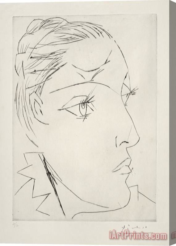 Pablo Picasso Portrait of Dora Maar in a Chignon Stretched Canvas Print / Canvas Art