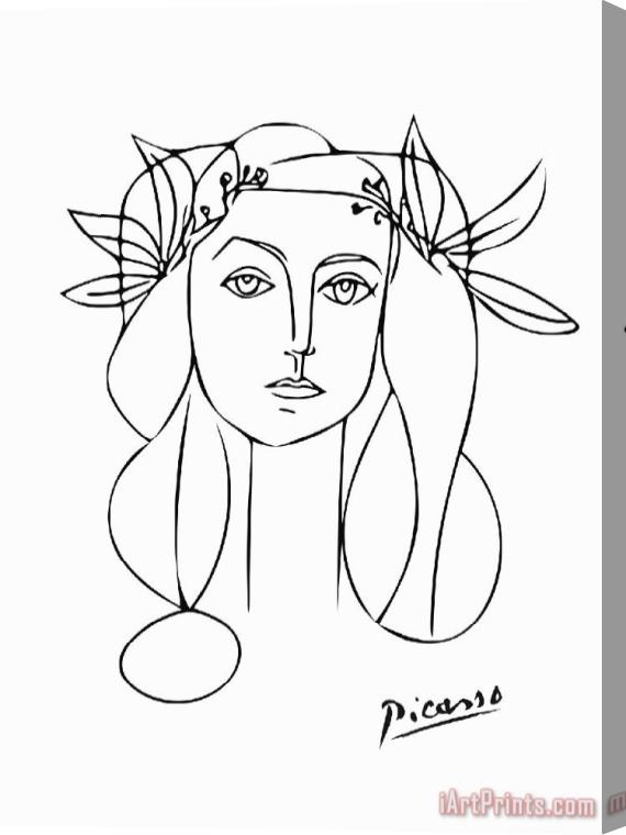 Pablo Picasso Portrait of Francoise Gilot Stretched Canvas Painting / Canvas Art