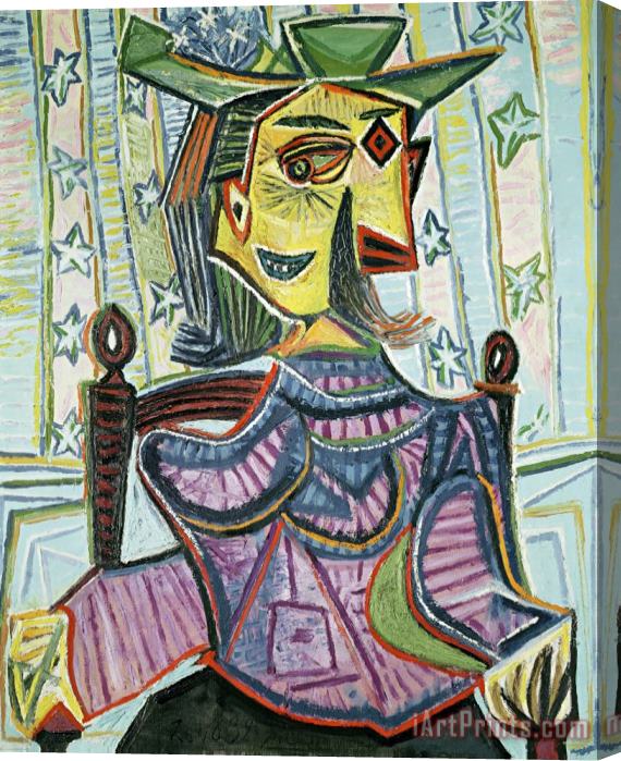Pablo Picasso Seated Portrait of Dora Maar Stretched Canvas Painting / Canvas Art
