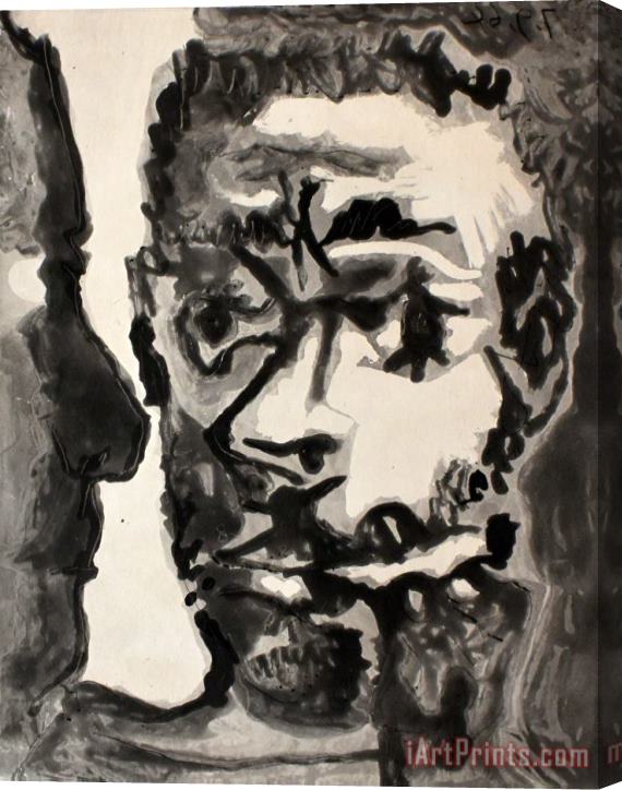 Pablo Picasso Smoker with a Man Fumeur Avec Un Homme, 1964 Stretched Canvas Print / Canvas Art