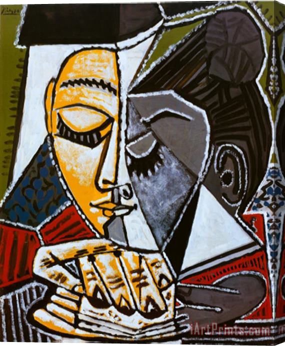 Pablo Picasso Tete D Une Femme Lisant Stretched Canvas Print / Canvas Art