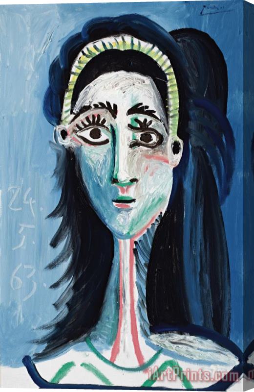 Pablo Picasso Tete De Femme (jacqueline) Stretched Canvas Painting / Canvas Art