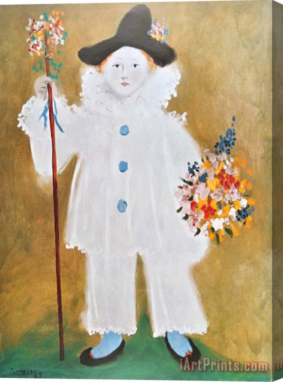Pablo Picasso The Artist's Son Pierrot with Flowers 1929 Stretched Canvas Print / Canvas Art