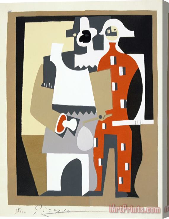 Pablo Picasso Untitled (pierrot And Harlequin) Stretched Canvas Painting / Canvas Art