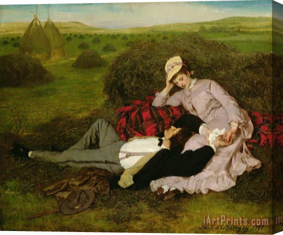 Pal Szinyei Merse The Lovers Stretched Canvas Painting / Canvas Art