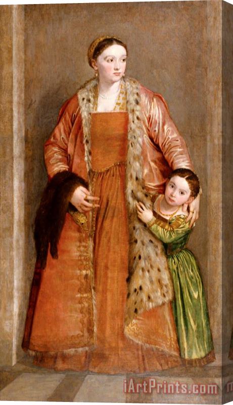 Paolo Caliari Veronese Portrait of Countess Livia Da Porto Thiene And Her Daughter Deidamia Stretched Canvas Print / Canvas Art