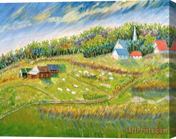 Patricia Eyre Farm With Sheep Stretched Canvas Painting / Canvas Art