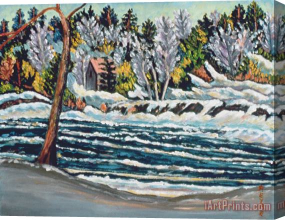 Patricia Eyre Winter Thaw Gatineau River Stretched Canvas Print / Canvas Art