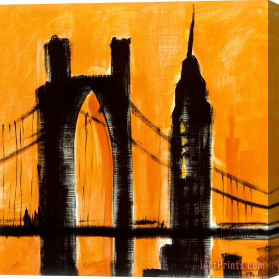 Paul Brent Amber Cityscape Stretched Canvas Print / Canvas Art