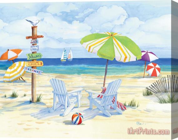 Paul Brent Beachside Chairs Stretched Canvas Print / Canvas Art