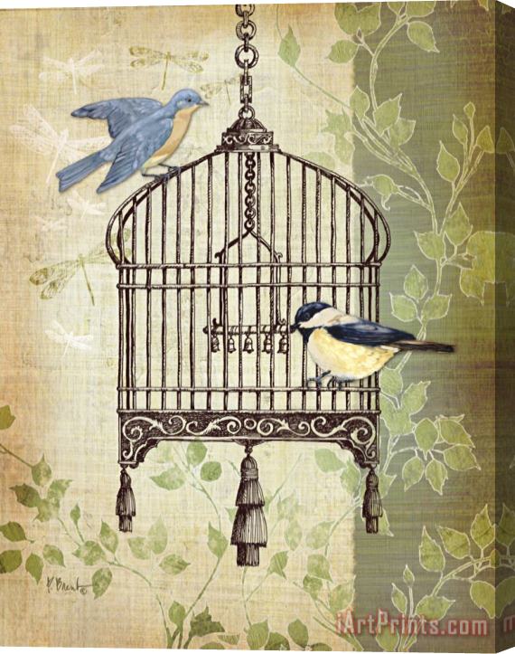 Paul Brent Botanical Birdcage II Stretched Canvas Painting / Canvas Art
