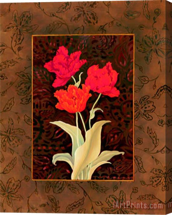 Paul Brent Damask Tulip Stretched Canvas Print / Canvas Art