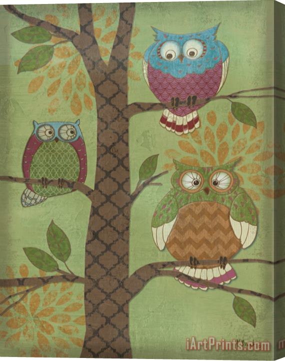 Paul Brent Fantasy Owls Vertical I Stretched Canvas Painting / Canvas Art