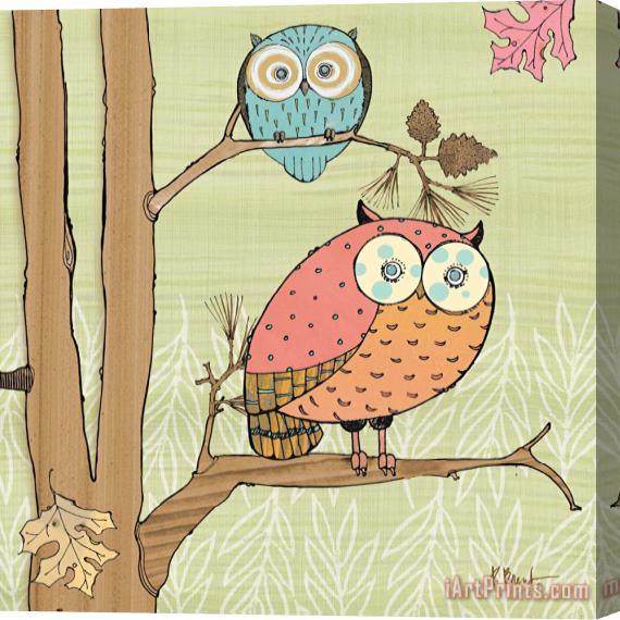 Paul Brent Pastel Owls I Stretched Canvas Print / Canvas Art