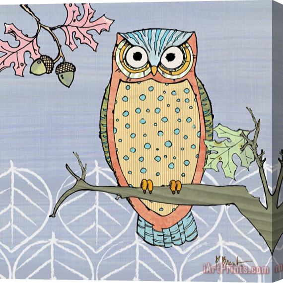 Paul Brent Pastel Owls II Stretched Canvas Print / Canvas Art