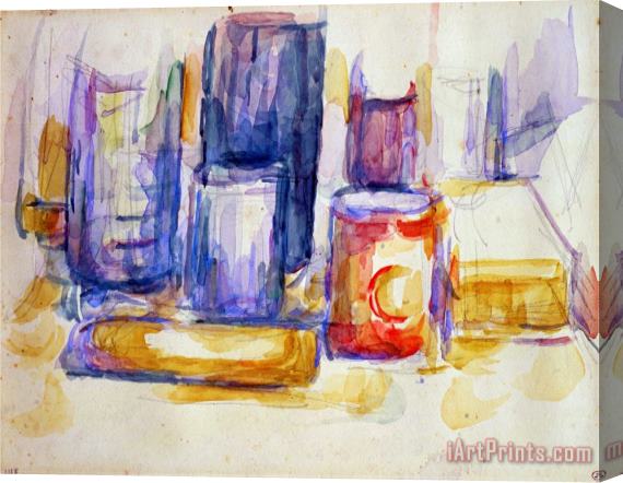 Paul Cezanne A Kitchen Table Pots And Bottles 1902 1906 Stretched Canvas Print / Canvas Art