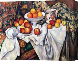 Corkscrew, 1895 Canvas Prints - Apples And Oranges 1895 1900 by Paul Cezanne