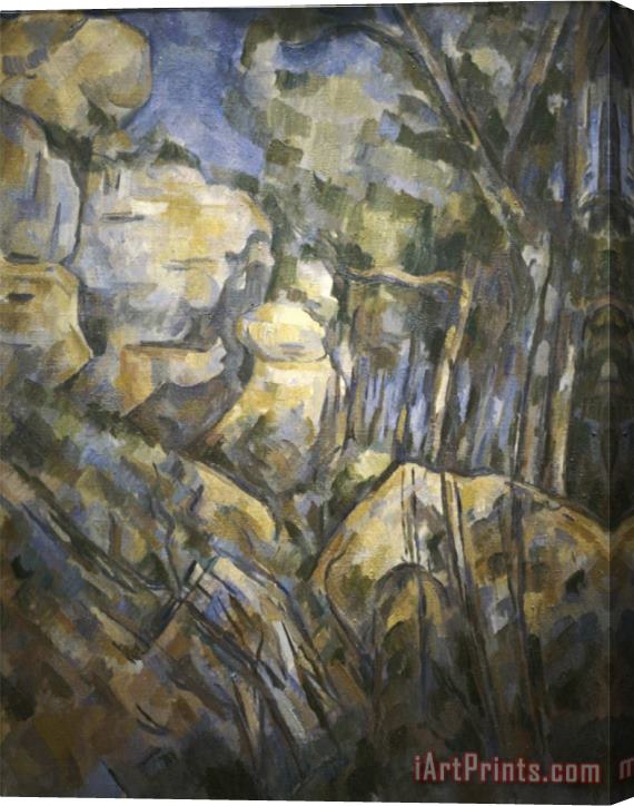 Paul Cezanne Boulders Near The Caves Above Chateau Noir Stretched Canvas Print / Canvas Art