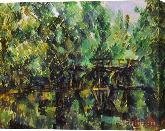 Paul Cezanne Bridge Over a Pond Stretched Canvas Painting / Canvas Art