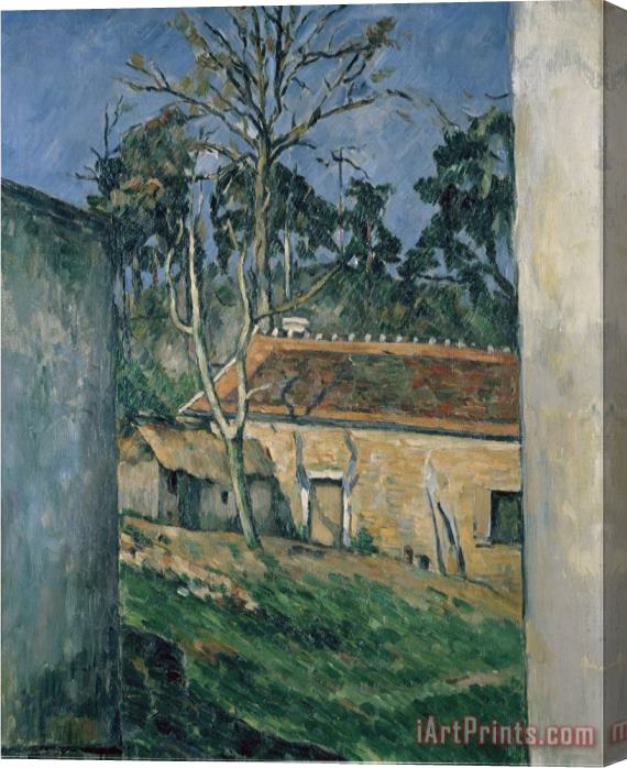 Paul Cezanne Farm Courtyard in Auvers Stretched Canvas Painting / Canvas Art