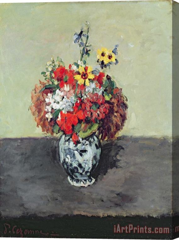 Paul Cezanne Flowers in a Delft Vase C 1873 75 Stretched Canvas Print / Canvas Art