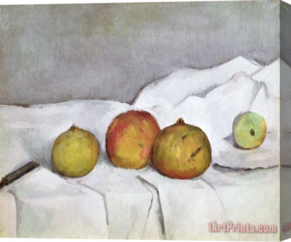 Paul Cezanne Fruit On A Cloth Stretched Canvas Print / Canvas Art