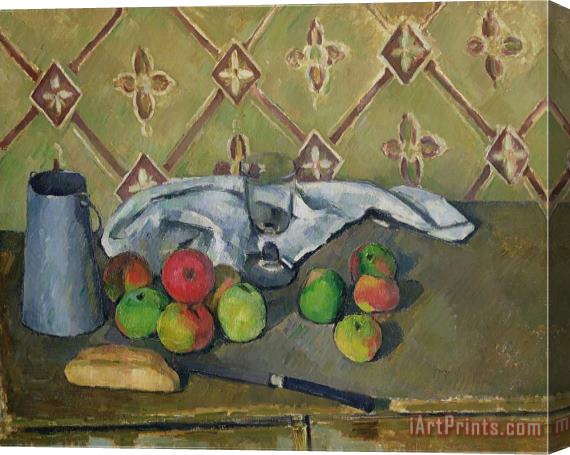 Paul Cezanne Fruit Serviette And Milk Jug C 1879 82 Stretched Canvas Painting / Canvas Art