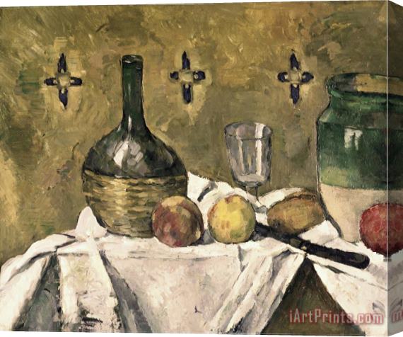 Paul Cezanne Glass And Fruit Flask Stretched Canvas Print / Canvas Art