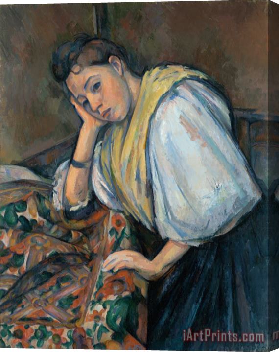 Paul Cezanne Italian Girl Leaning on a Table Stretched Canvas Print / Canvas Art