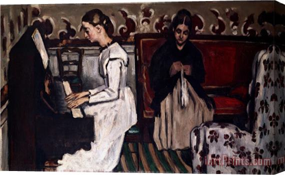 Paul Cezanne L Ouverture De Tannhaeuser Girl at The Piano Tannhaeuser Ouverture C 1867 68 Stretched Canvas Print / Canvas Art