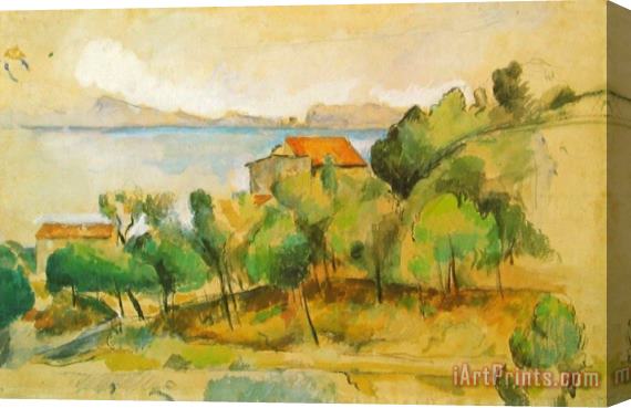 Paul Cezanne Landscape on The Mediterranean Stretched Canvas Painting / Canvas Art
