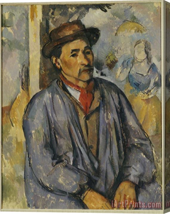 Paul Cezanne Peasant in a Blue Shirt Stretched Canvas Print / Canvas Art