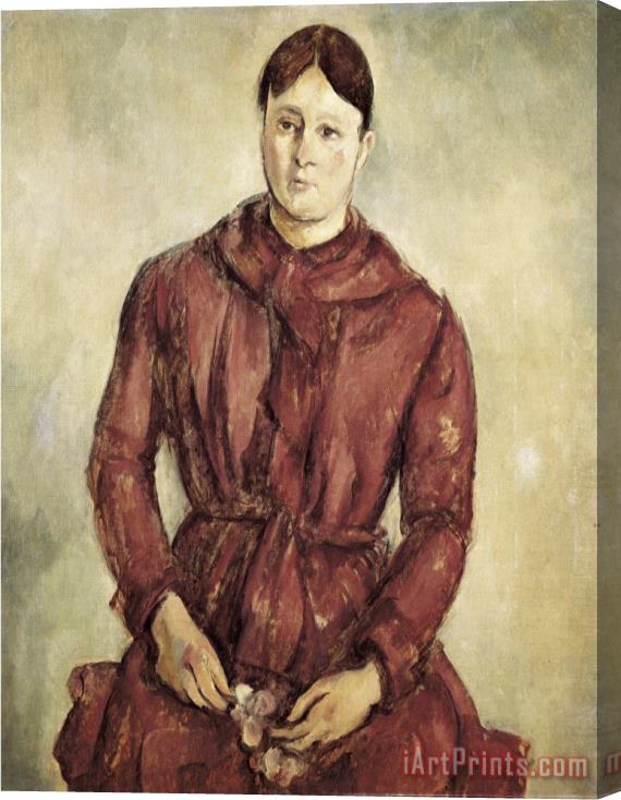 Paul Cezanne Portrait of Madame Cezanne in a Red Dress Stretched Canvas Print / Canvas Art