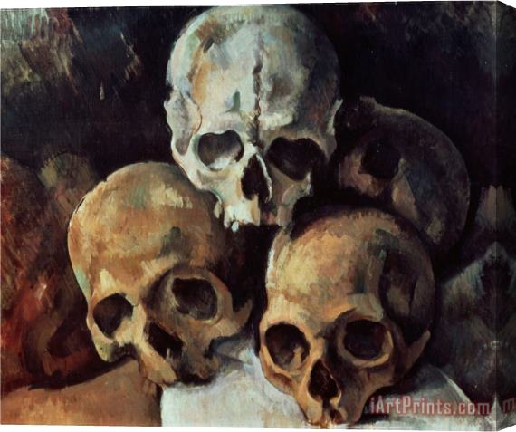 Paul Cezanne Pyramid of Skulls 1898 1900 Oil on Canvas Stretched Canvas Print / Canvas Art