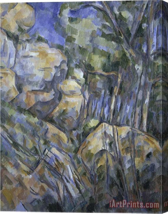 Paul Cezanne Rocks Near The Caves Above Chateau Noir C 1904 Stretched Canvas Print / Canvas Art