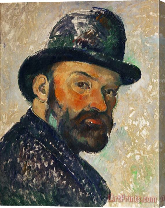 Paul Cezanne Self Portrait with Bowler Hat Sketch 1885 1886 Stretched Canvas Painting / Canvas Art