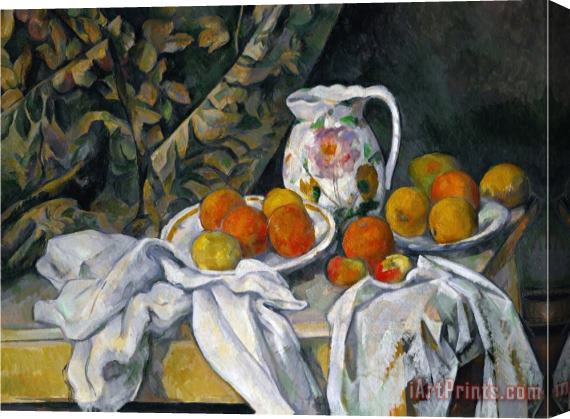 Paul Cezanne Still Life with Curtain And Flowered Pitcher 1899 Stretched Canvas Painting / Canvas Art