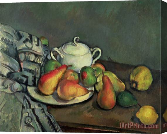 Paul Cezanne Still Life with Sugar Basin And Fruit Stretched Canvas Painting / Canvas Art